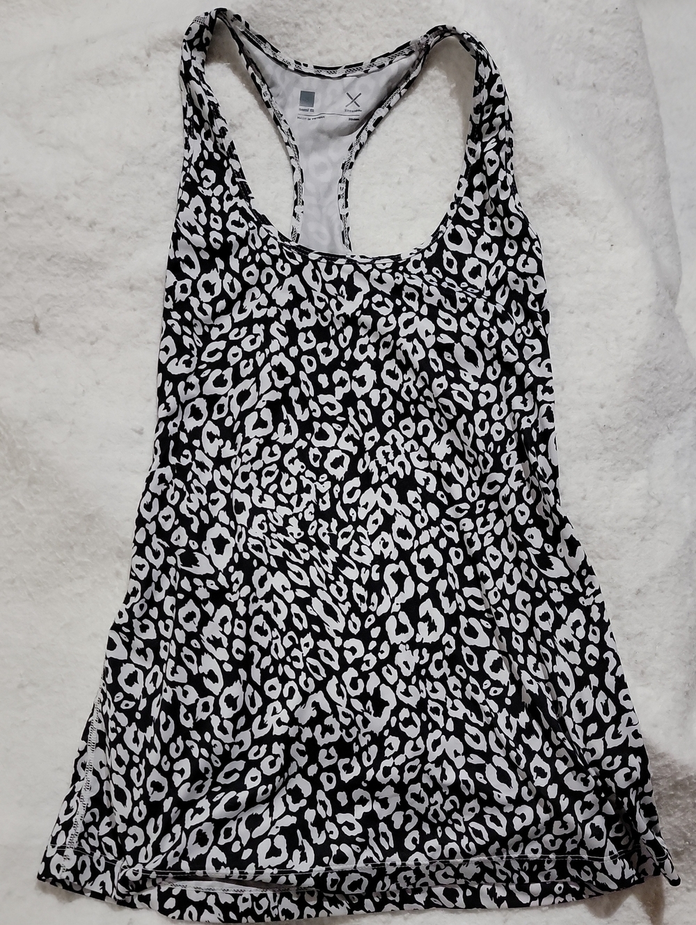Xersion White & Black Leopard Print Racerback Tank